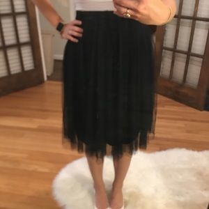 Black midi tulle skirt